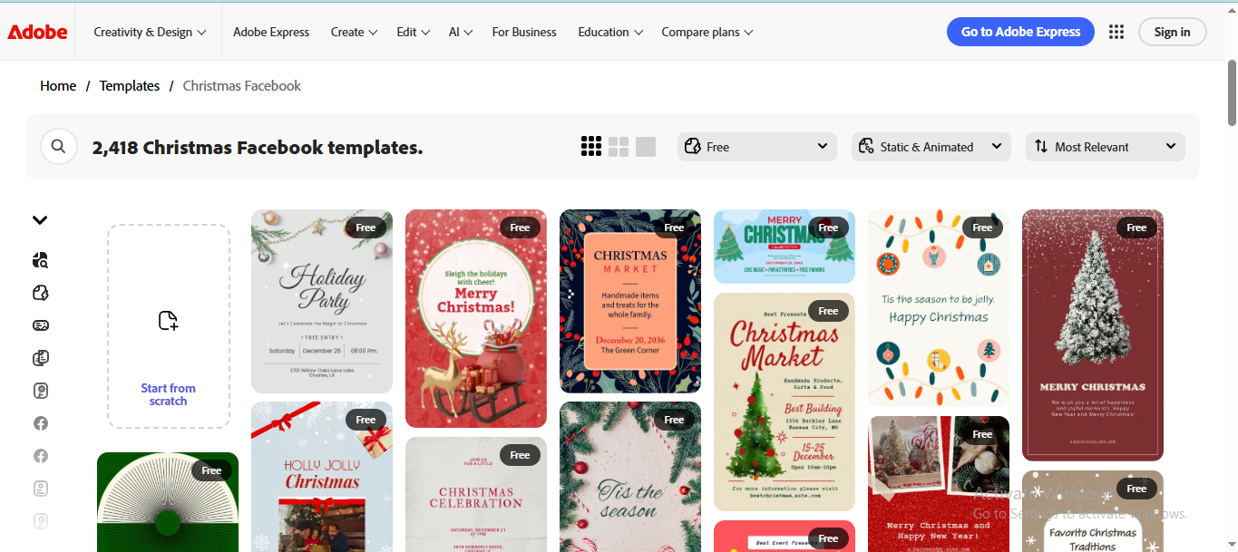 Adobe - a reliable tool to access Christmas Facebook cover photos