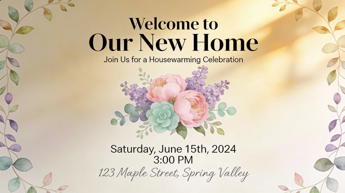 Floral theme invite image