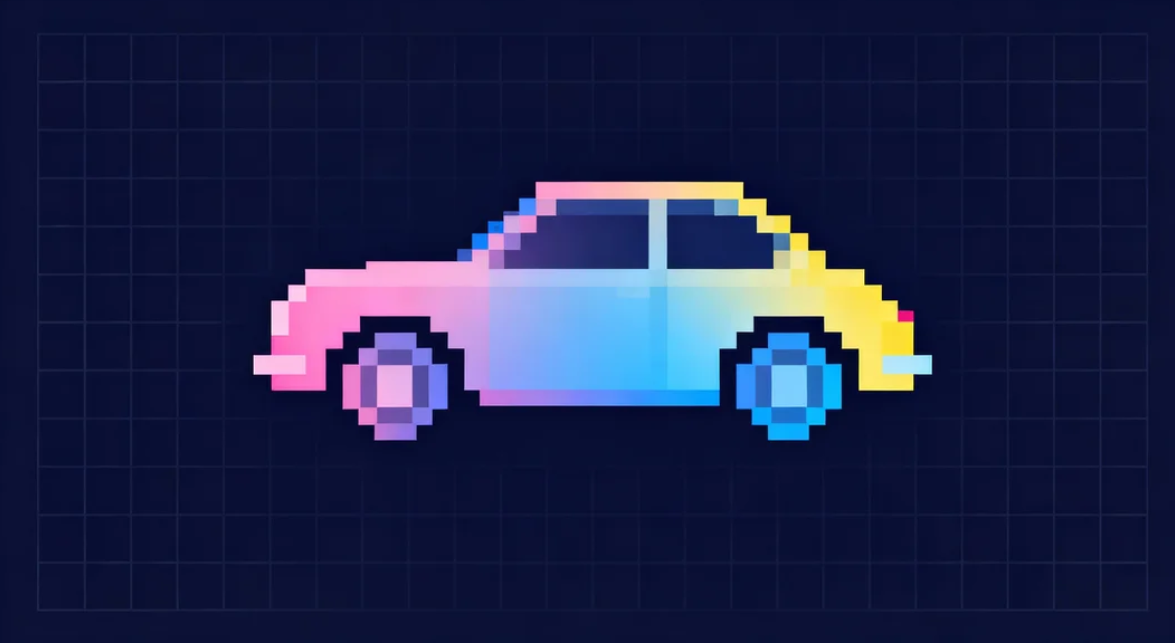 Pixel-patterned shapes image