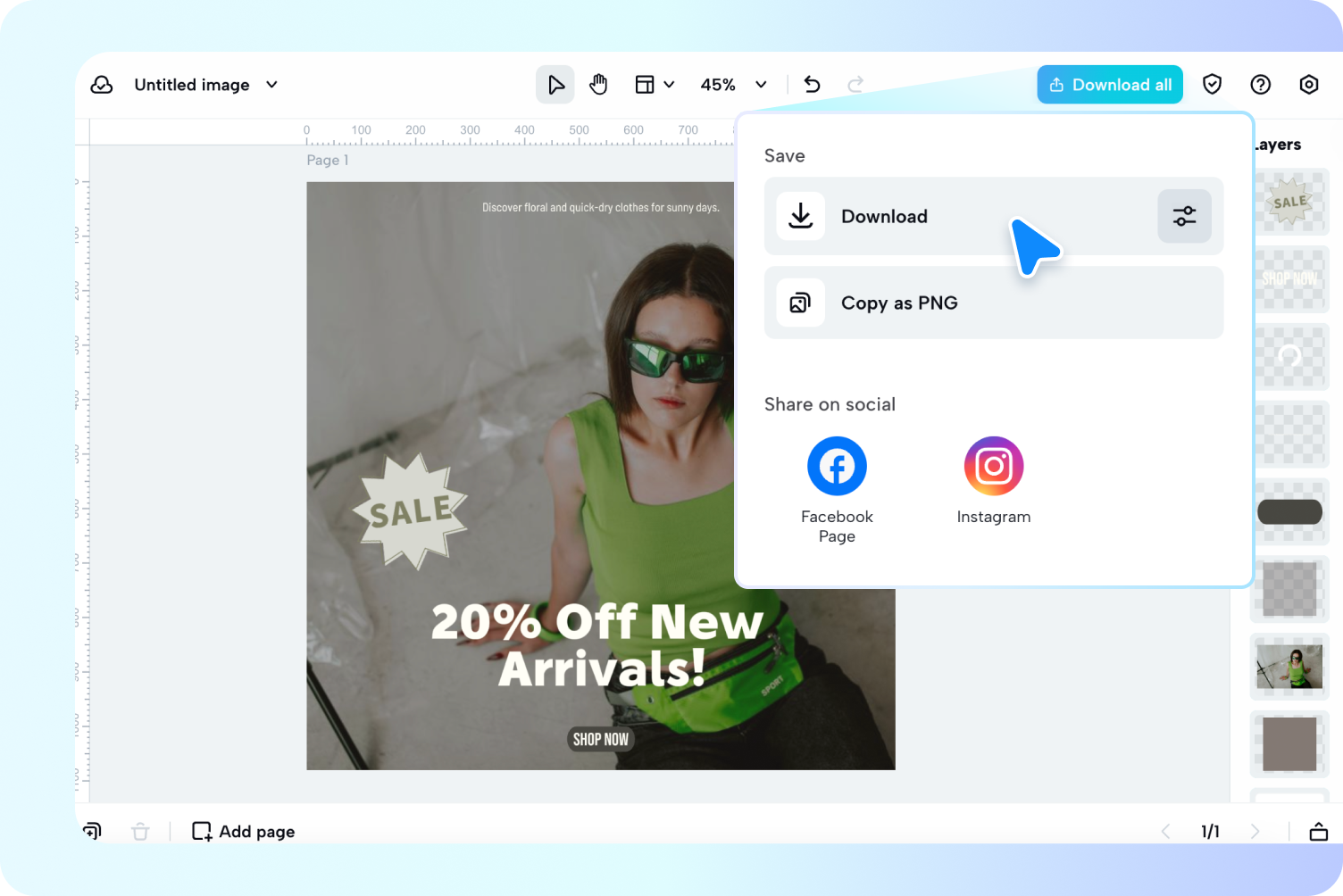 Exporting final designs from CapCut Web text to design tool