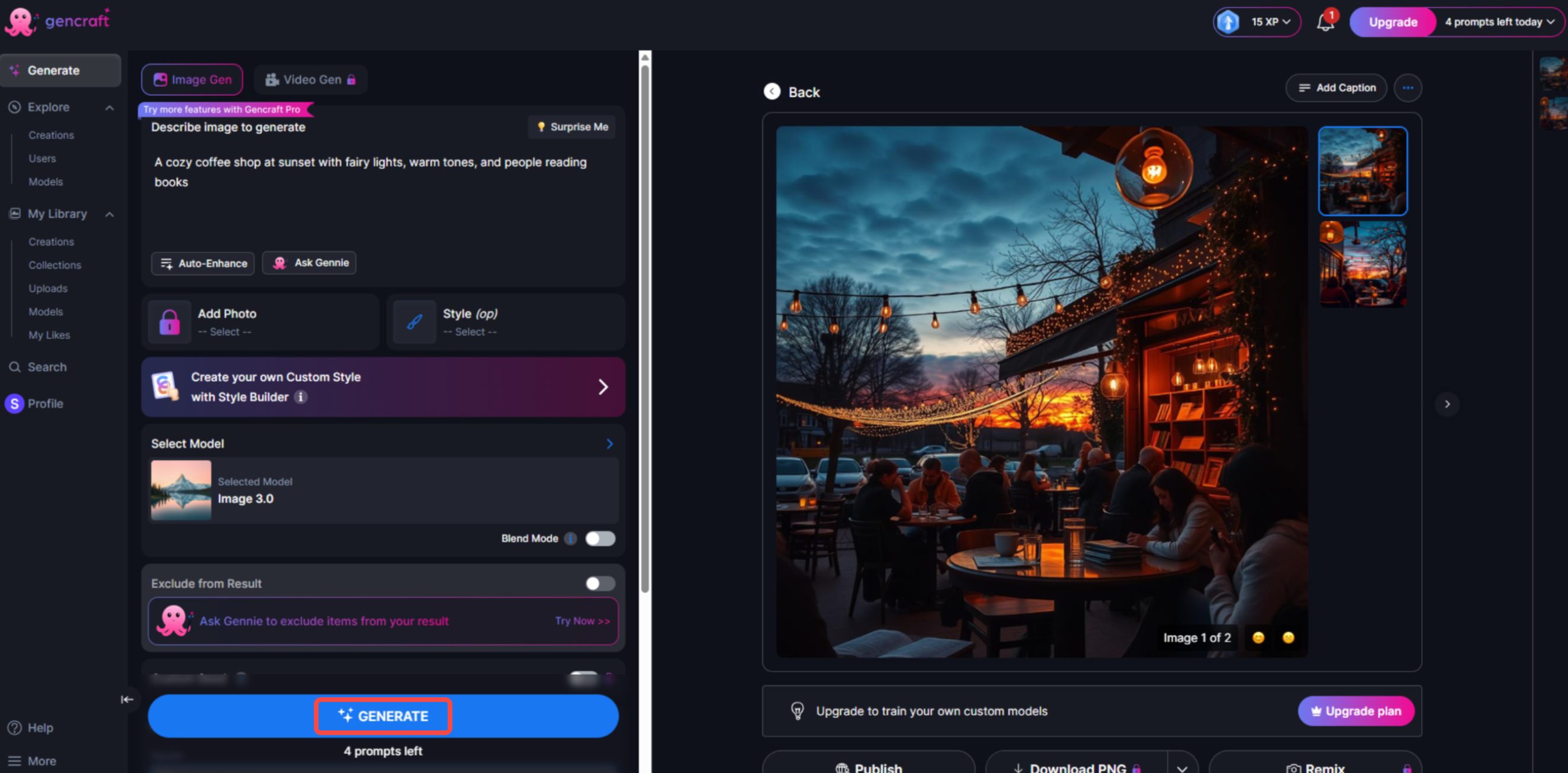 Ein Bild mit dem Gencraft AI-Bildgenerator erstellen