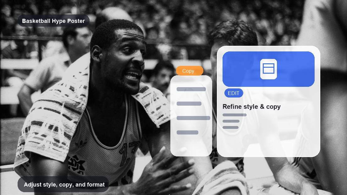 Basketball Hype Poster Maker realistic image for adjust style, copy, and format