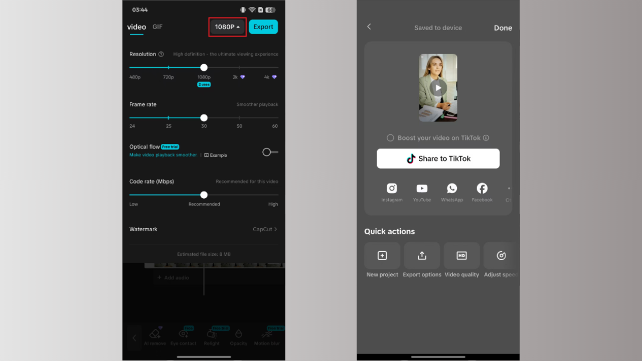 Customize and export video