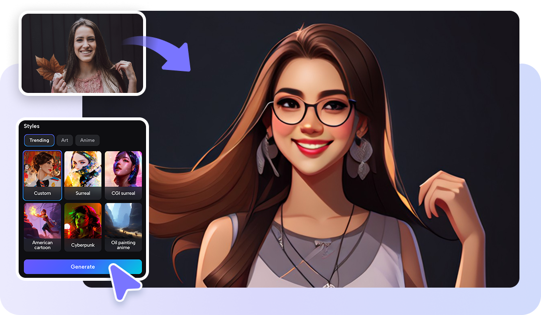 Turn photos into different artworks