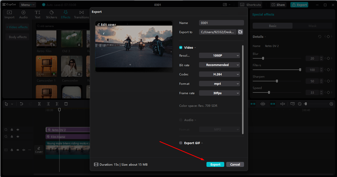 CapCut 데스크톱 비디오 편집기에서 고품질 애니메이션 비디오 내보내기