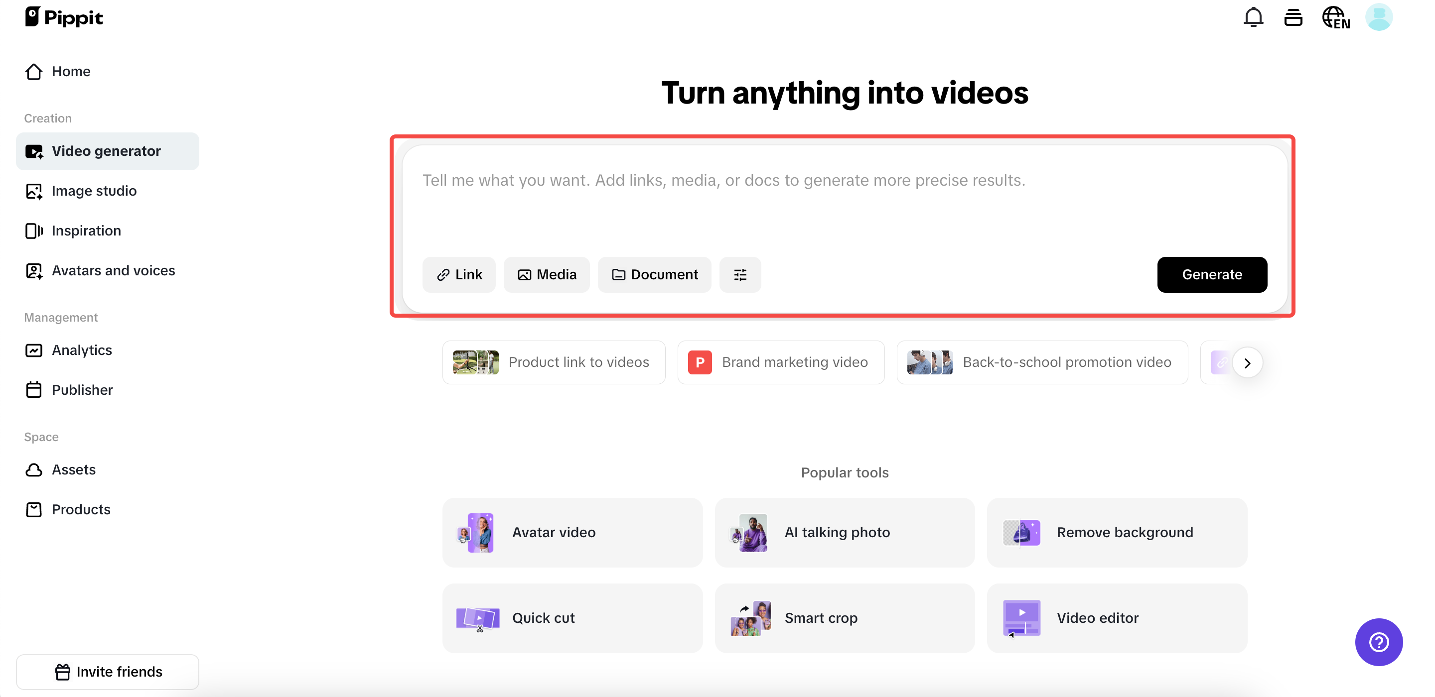 Start with links and media