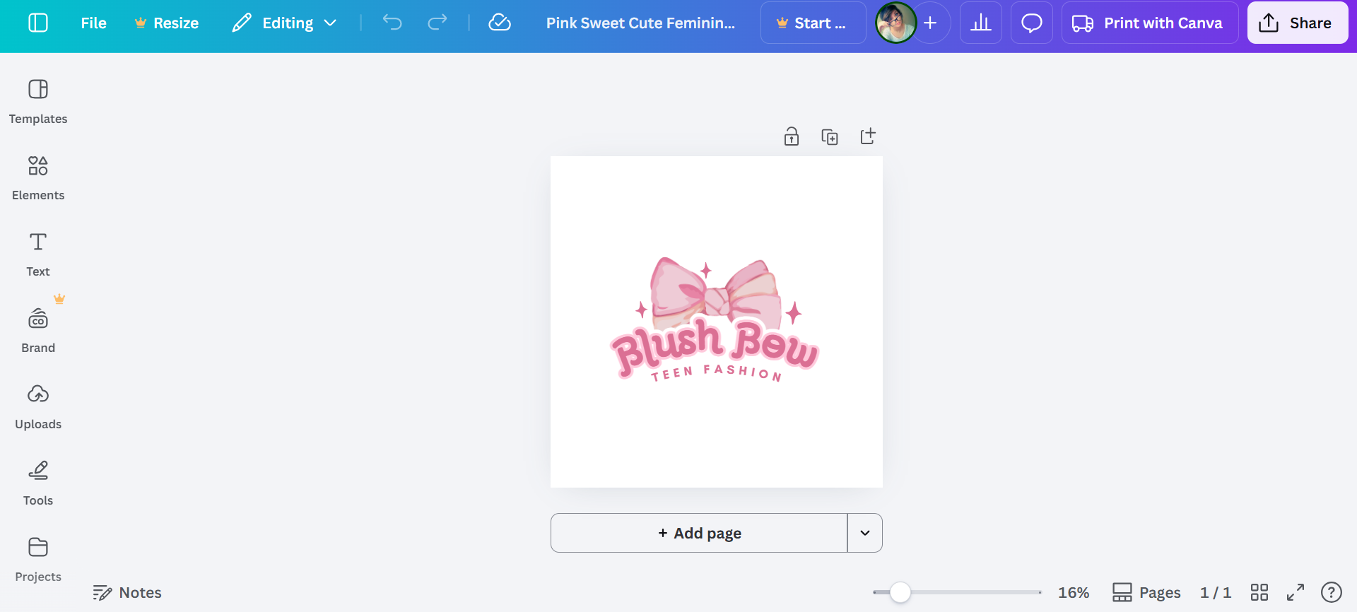 การออกแบบโลโก้น่ารักด้วย Canva