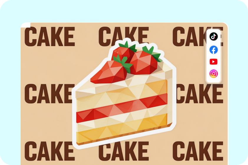 Low-poly social media art