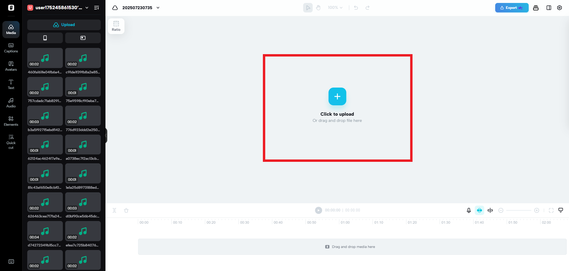 Upload your video (with audio)