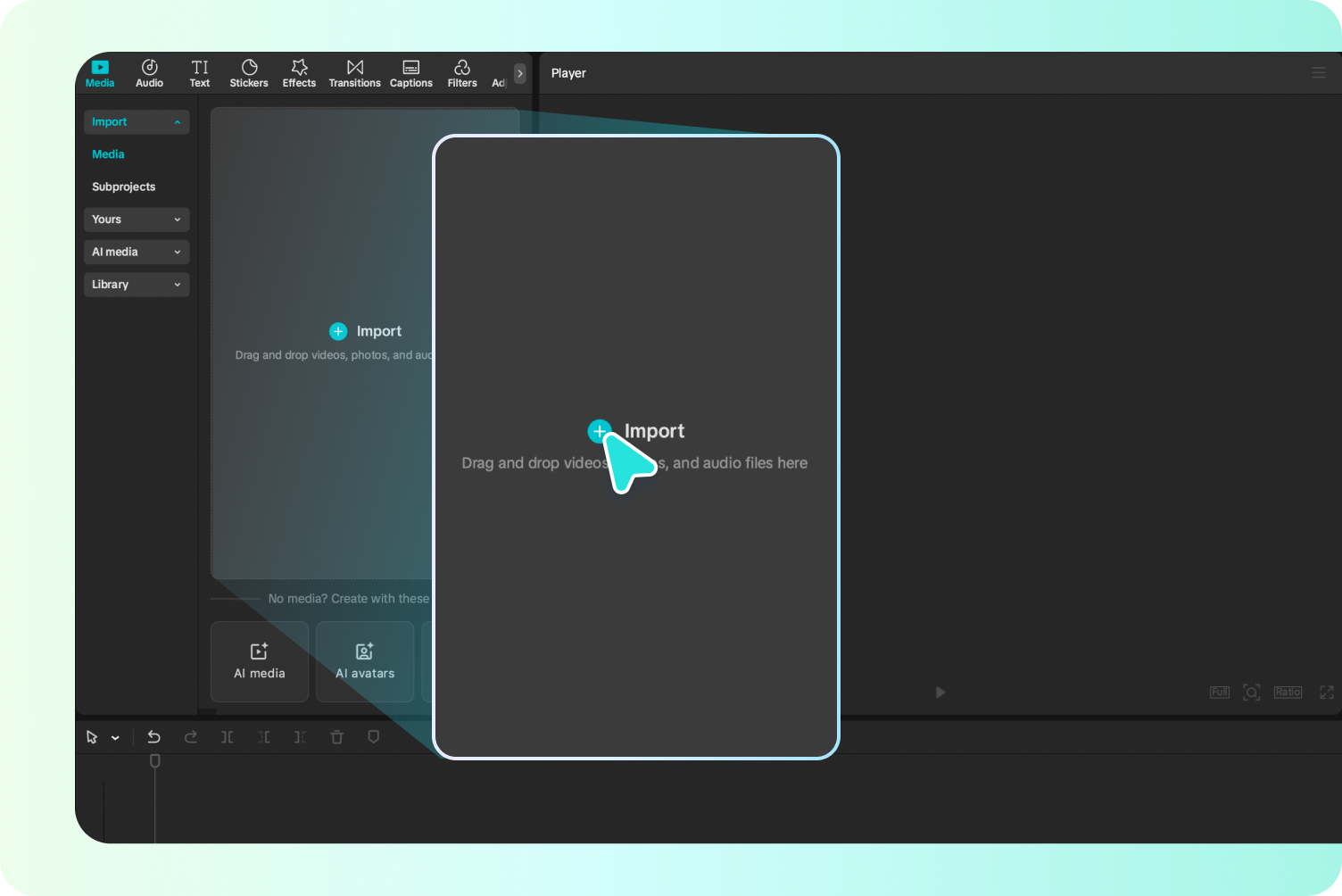 Uploading video footage to the CapCut desktop video editor