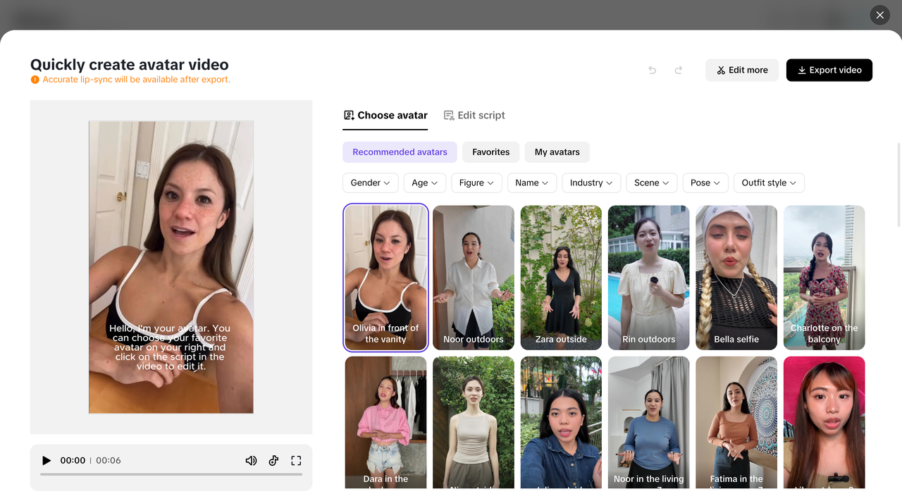 Lifelike avatars and voiceovers