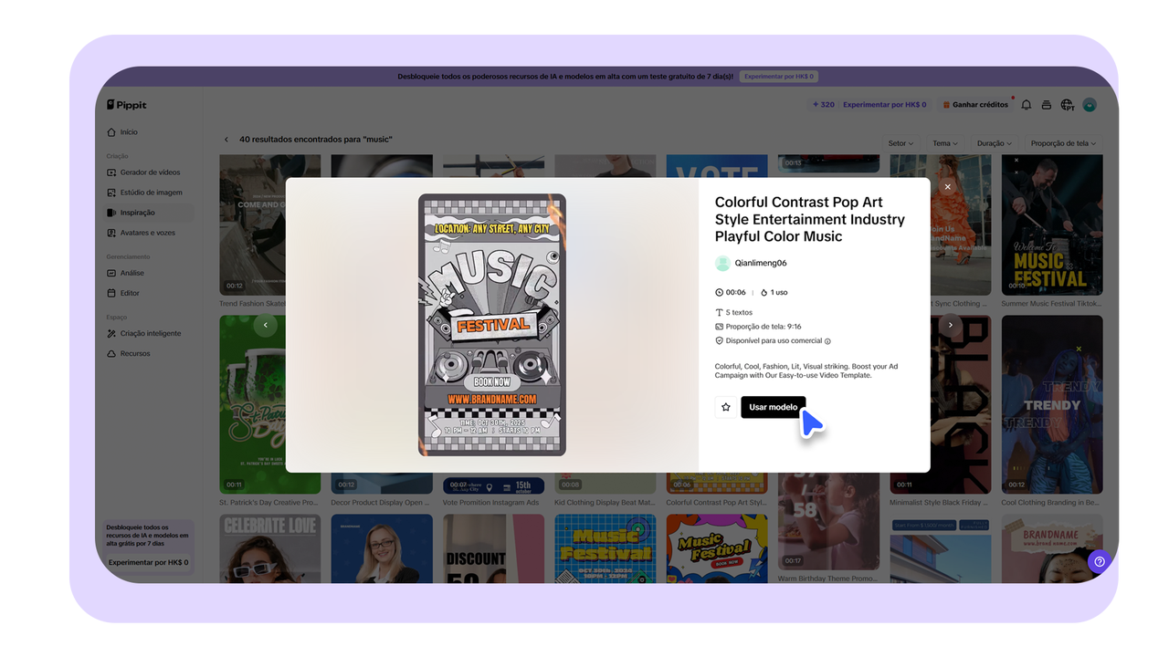 Edição e ajuste de música com IA no criador de música online