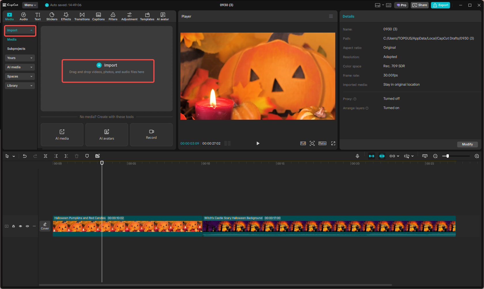 Launch CapCut and add your video