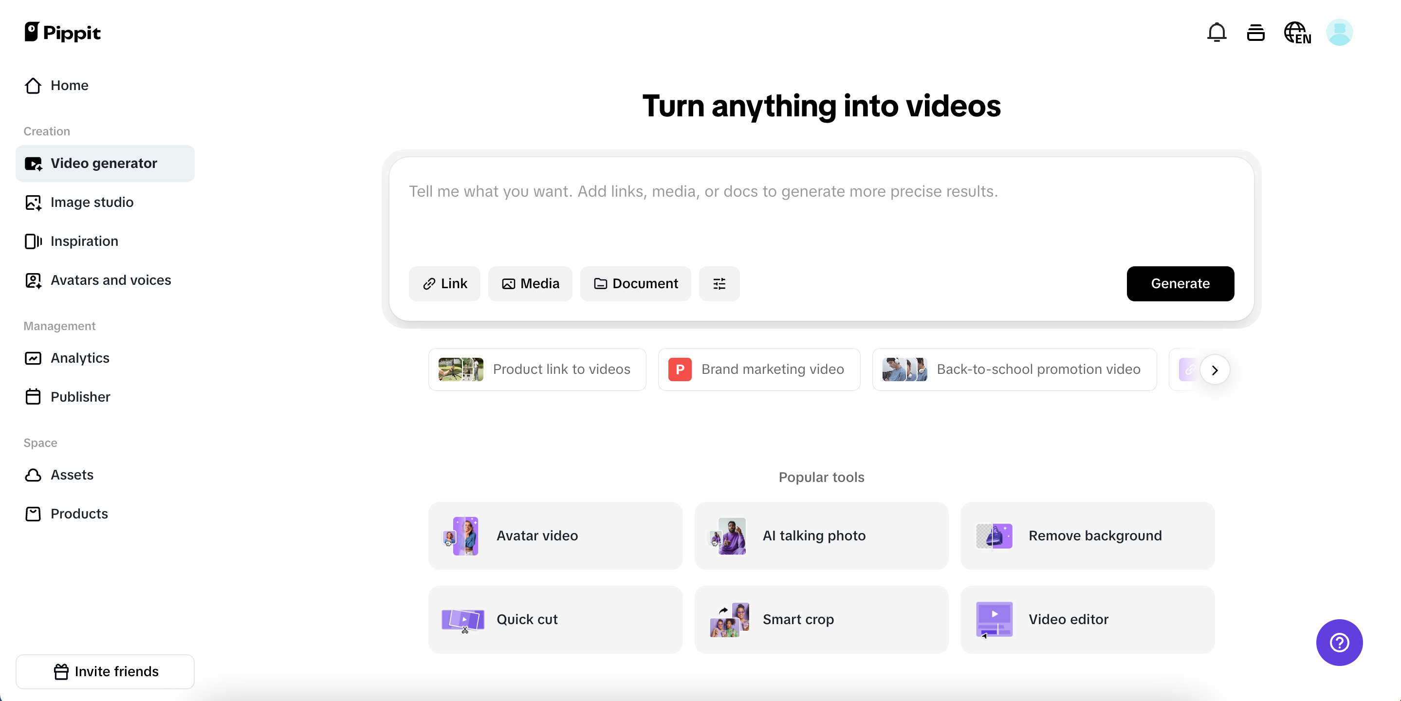 Start with links or media