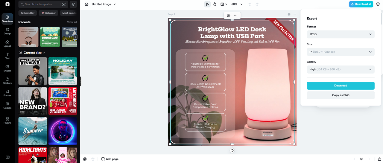 Finalize and export your label