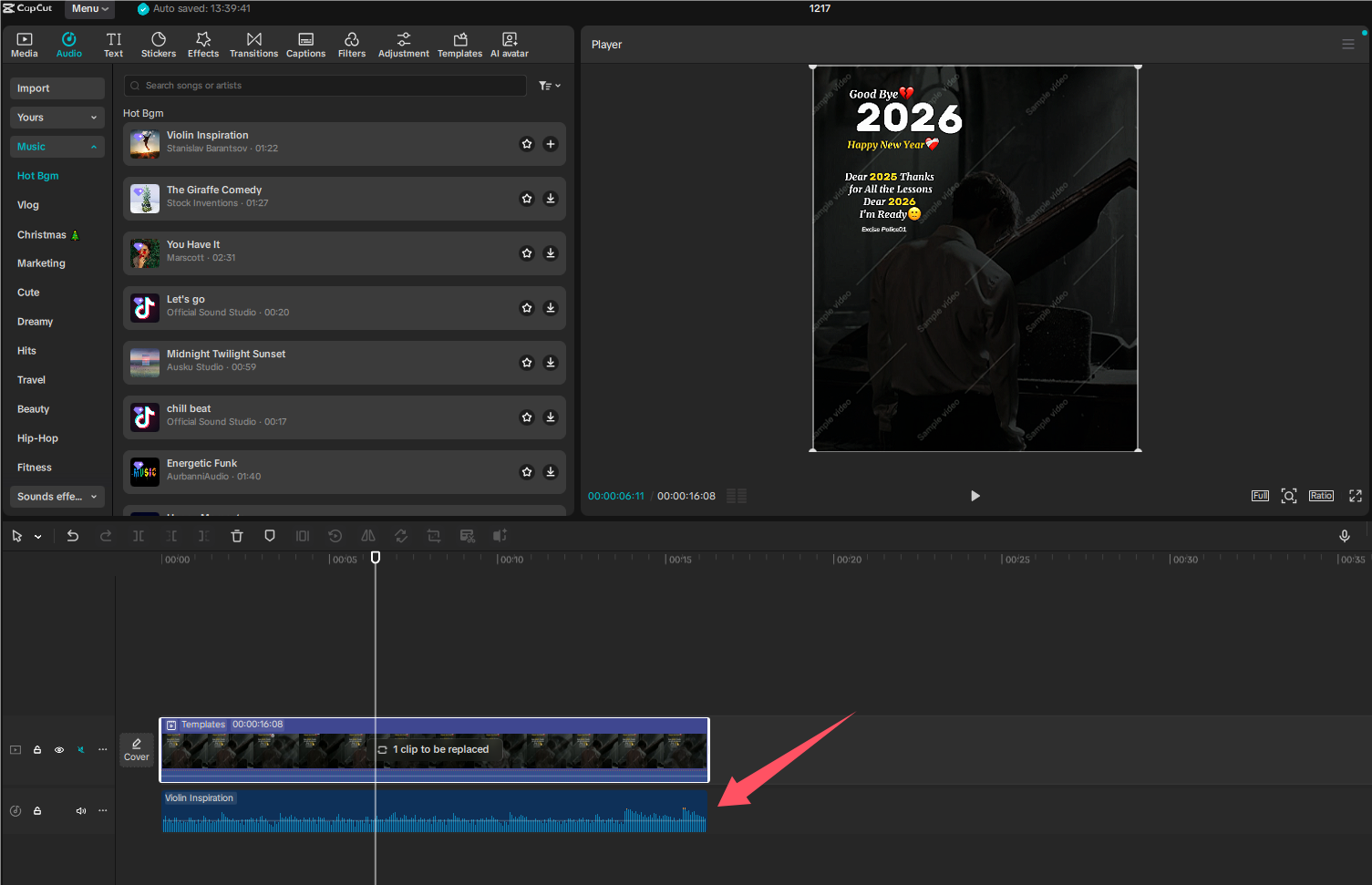 Voeg audio toe aan de video in CapCut