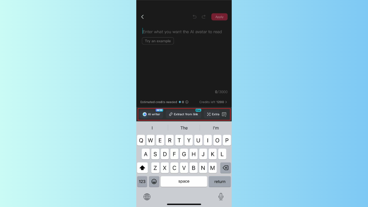Enter or generate a script with AI