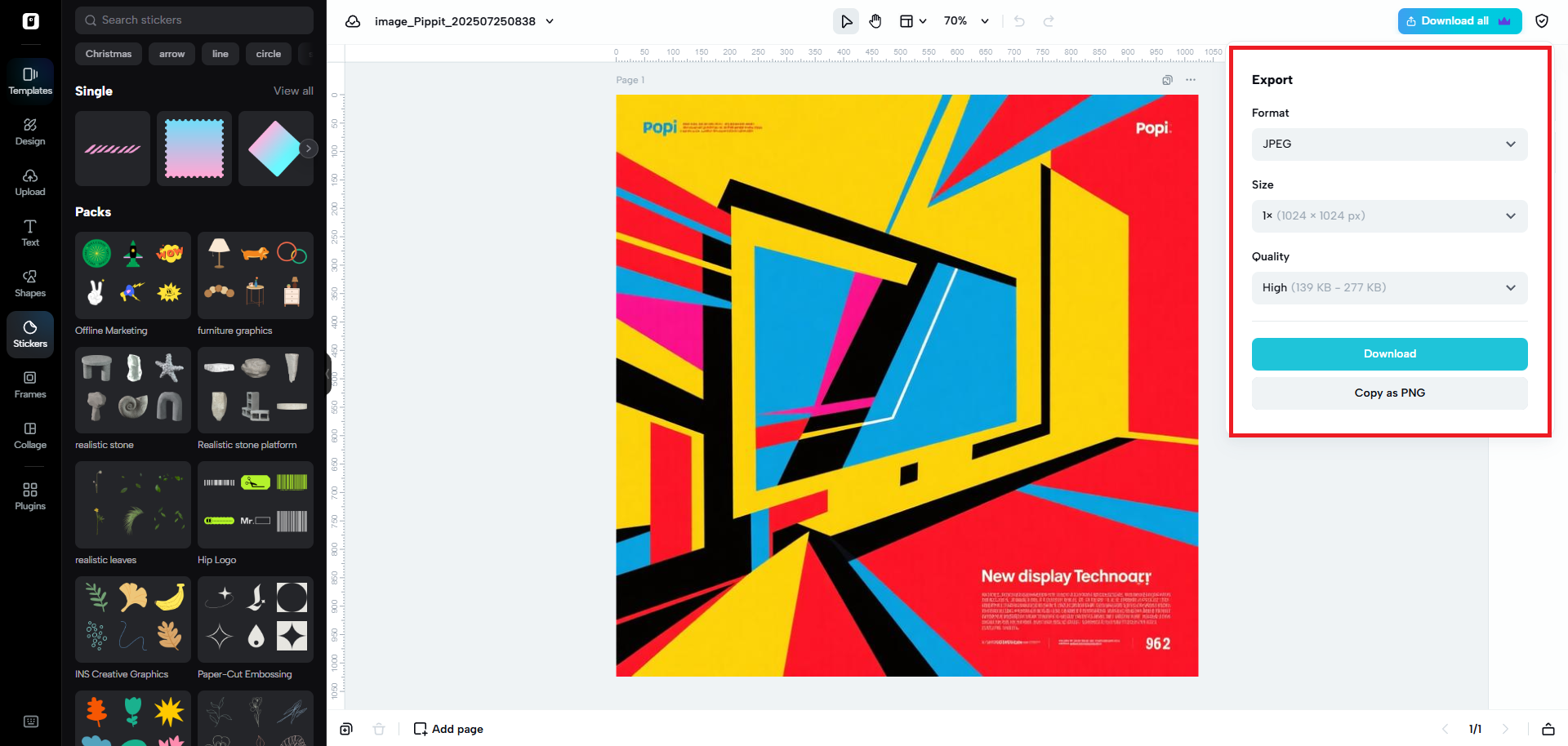 Export your poster