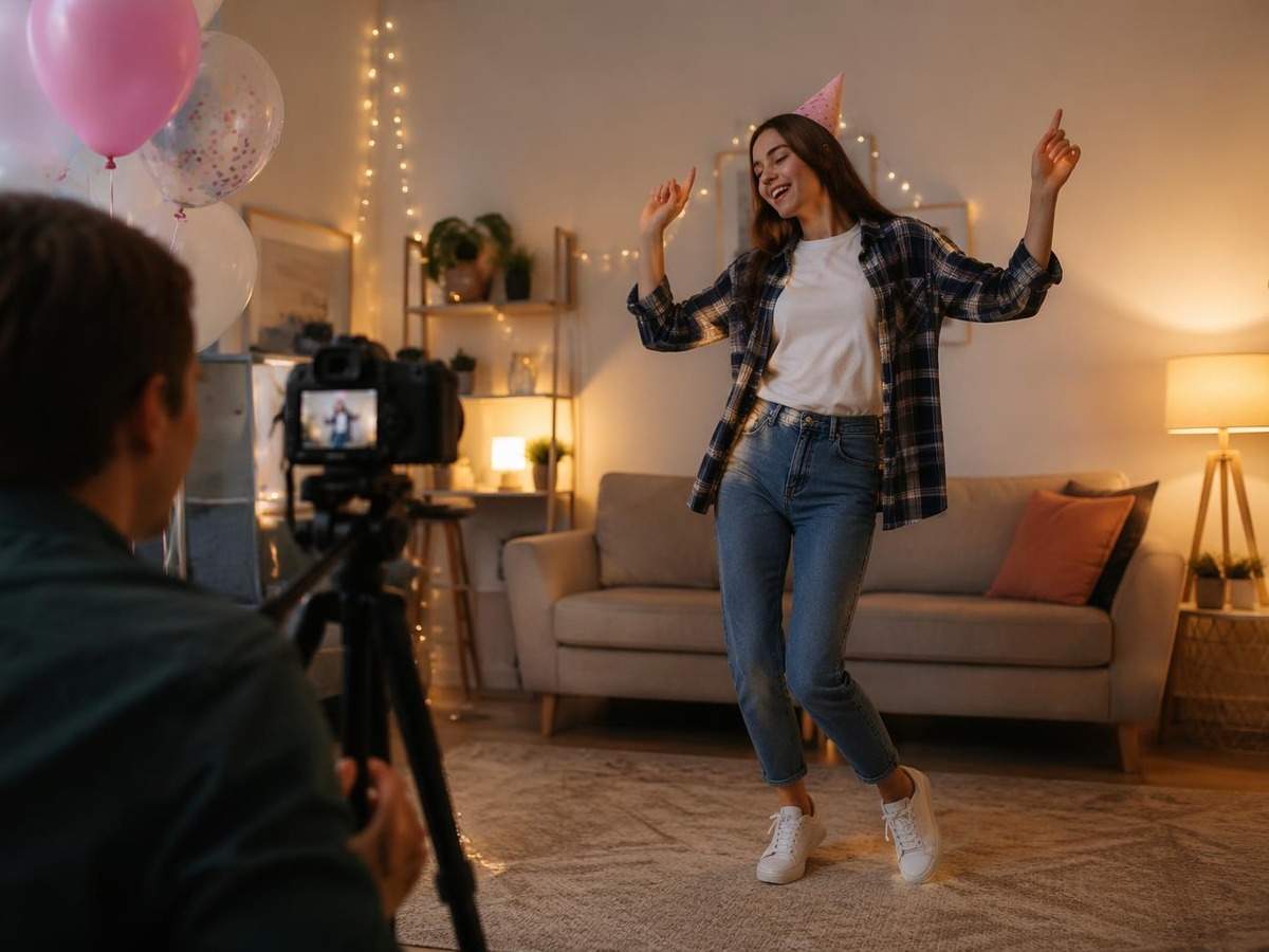 Couverture d'invite de générateur vidéo de danse d'anniversaire 3 en 4 : 3