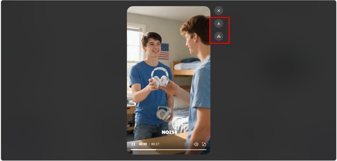 Exporting video from Pippit