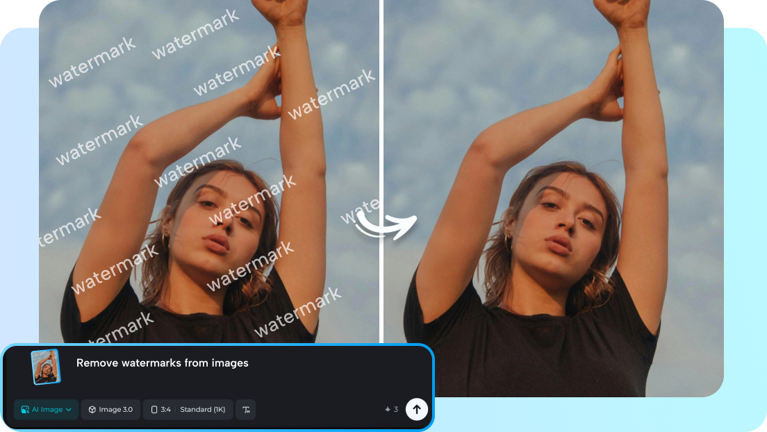 eliminare filigran AI