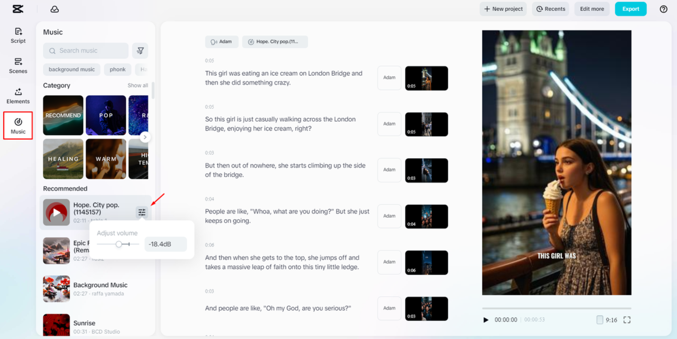 Hintergrundmusiktitel hinzufügen