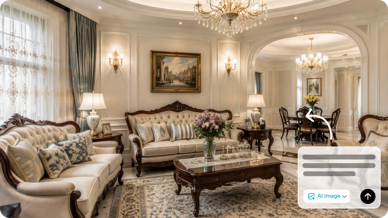 Generate a full home indoor design from a written text