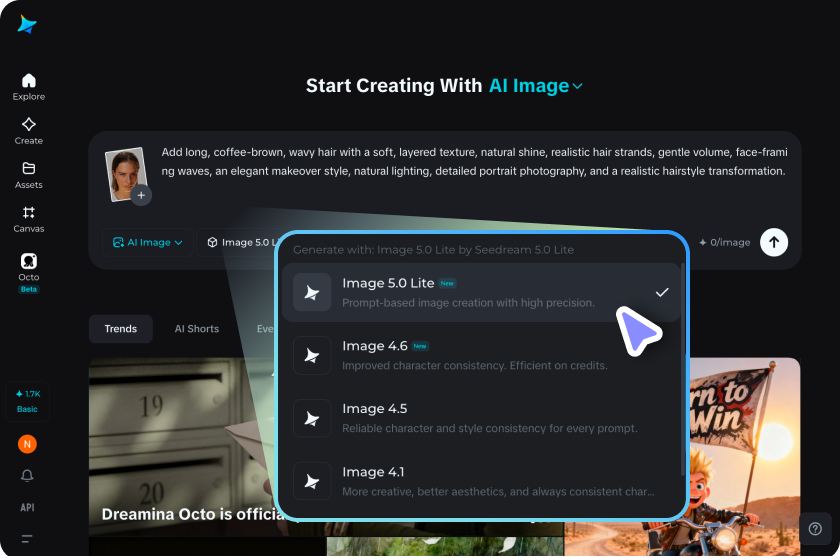 Adjust settings and generate your hairstyle