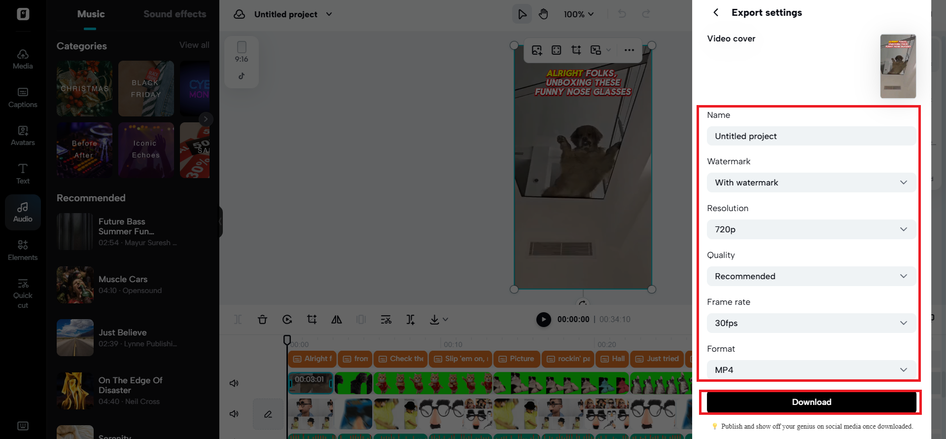 Export your video