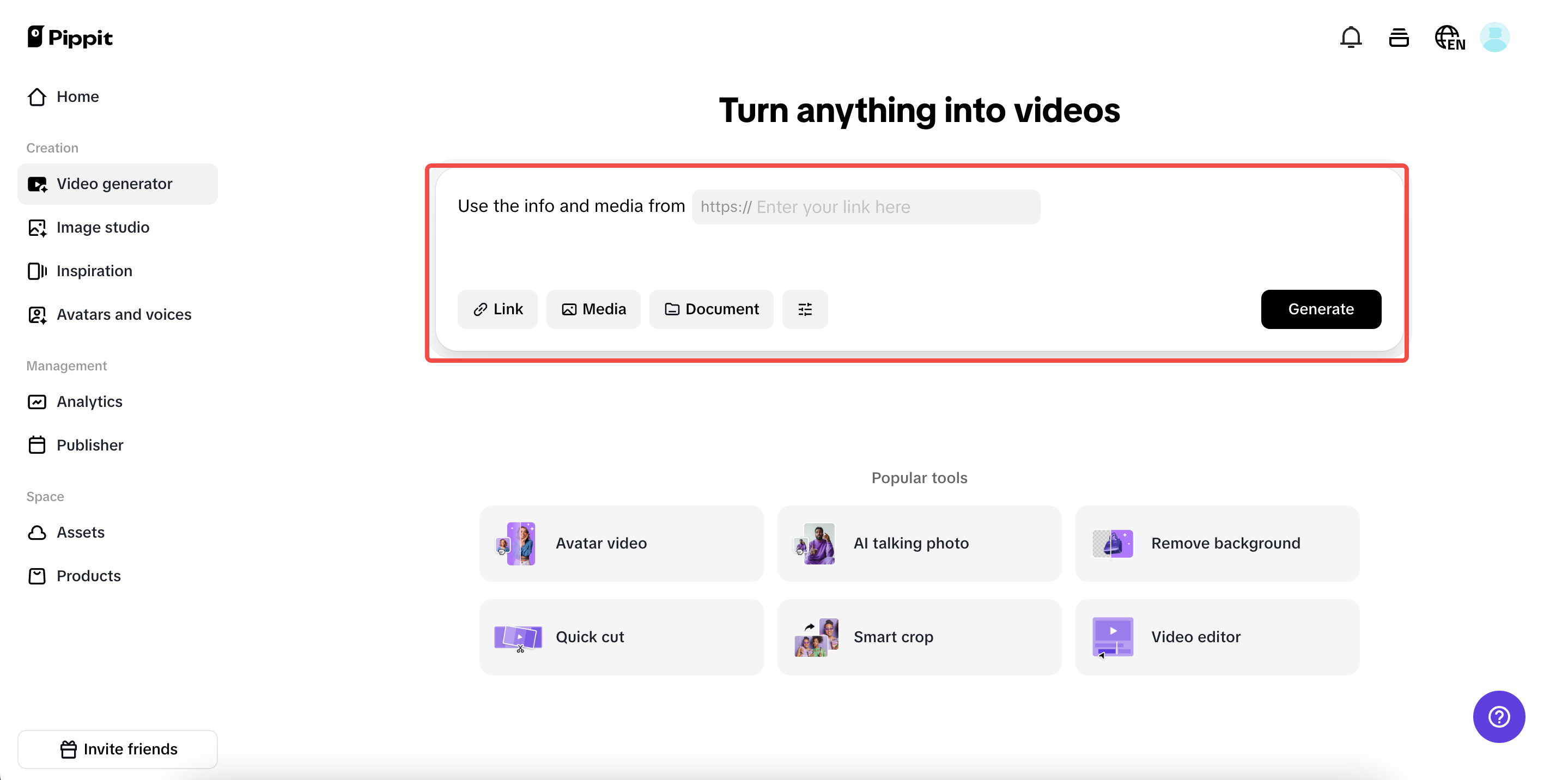 One-click content creation