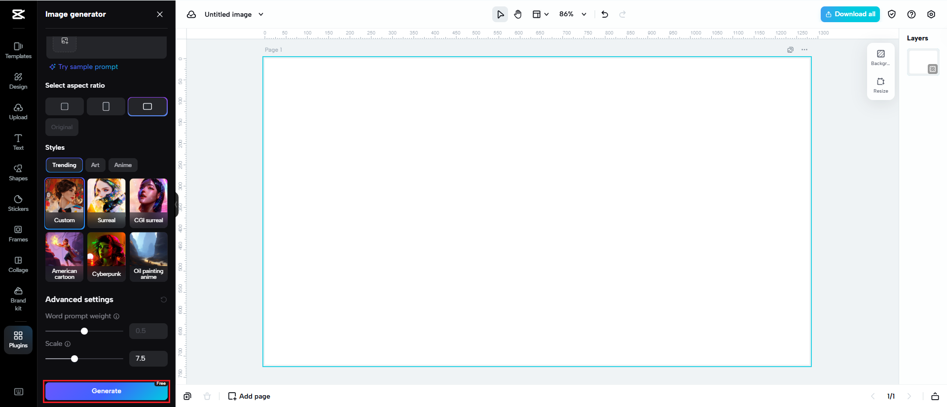 Write prompt and generate