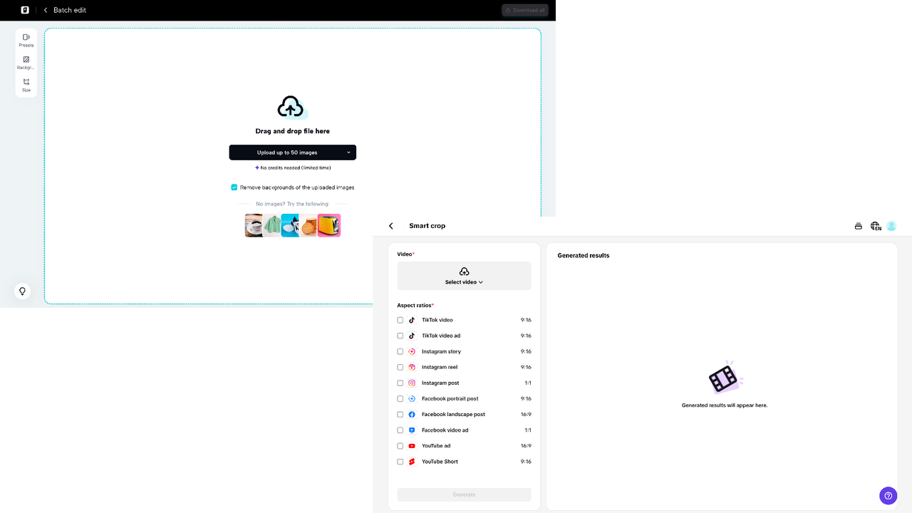 Auto video and image resize