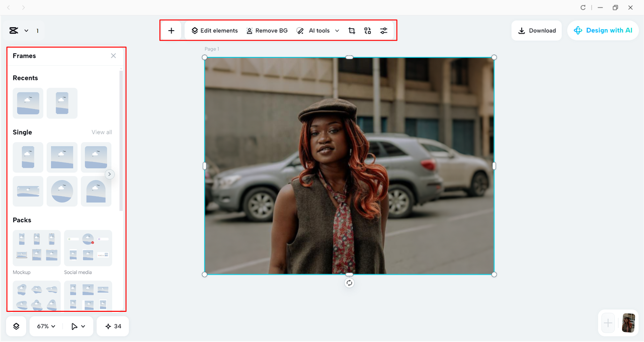 Enhancing the image with the CapCut desktop video editor 