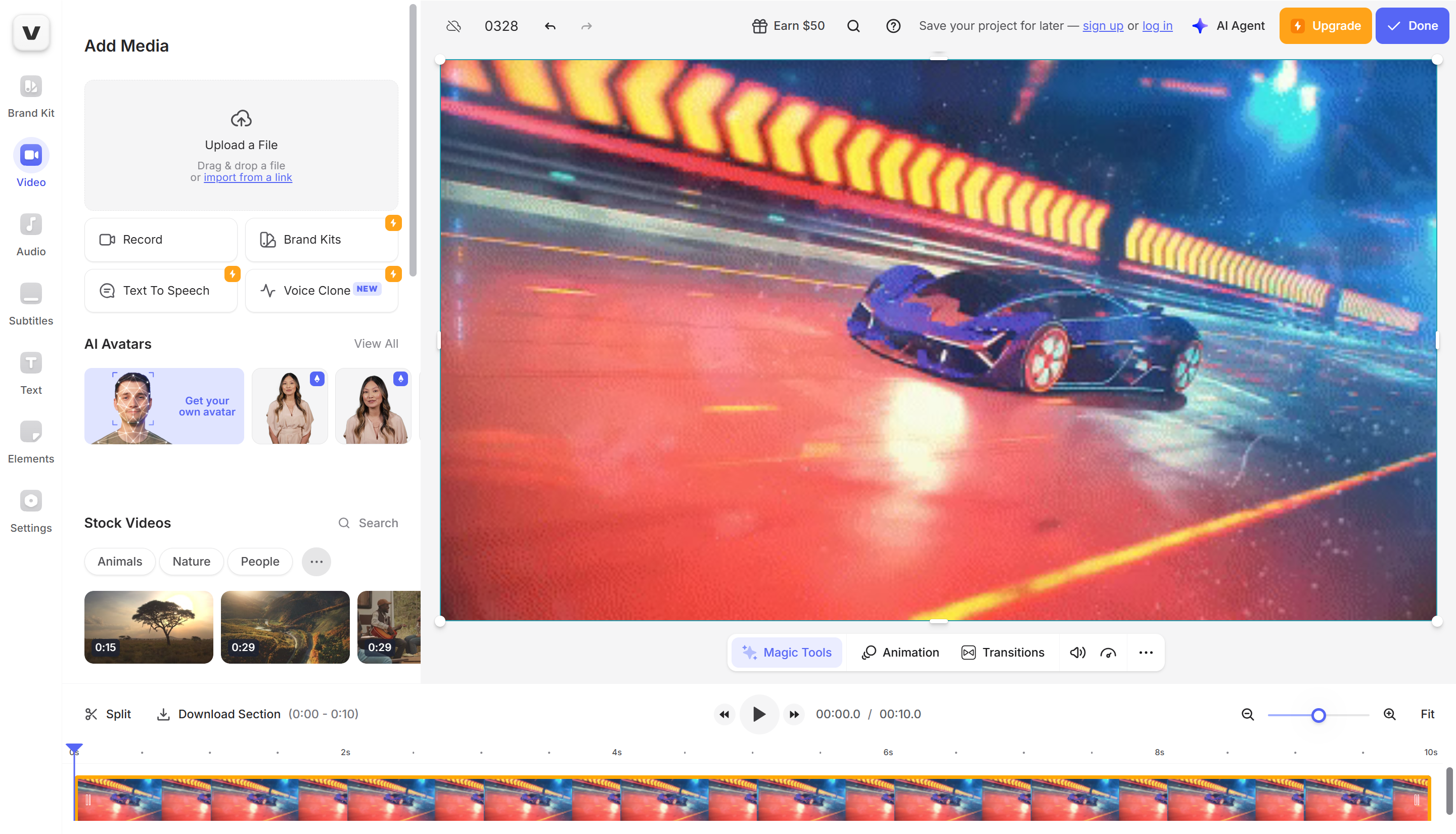 VEED.IO - 인기 있는 AI 게임 영상 제작 도구