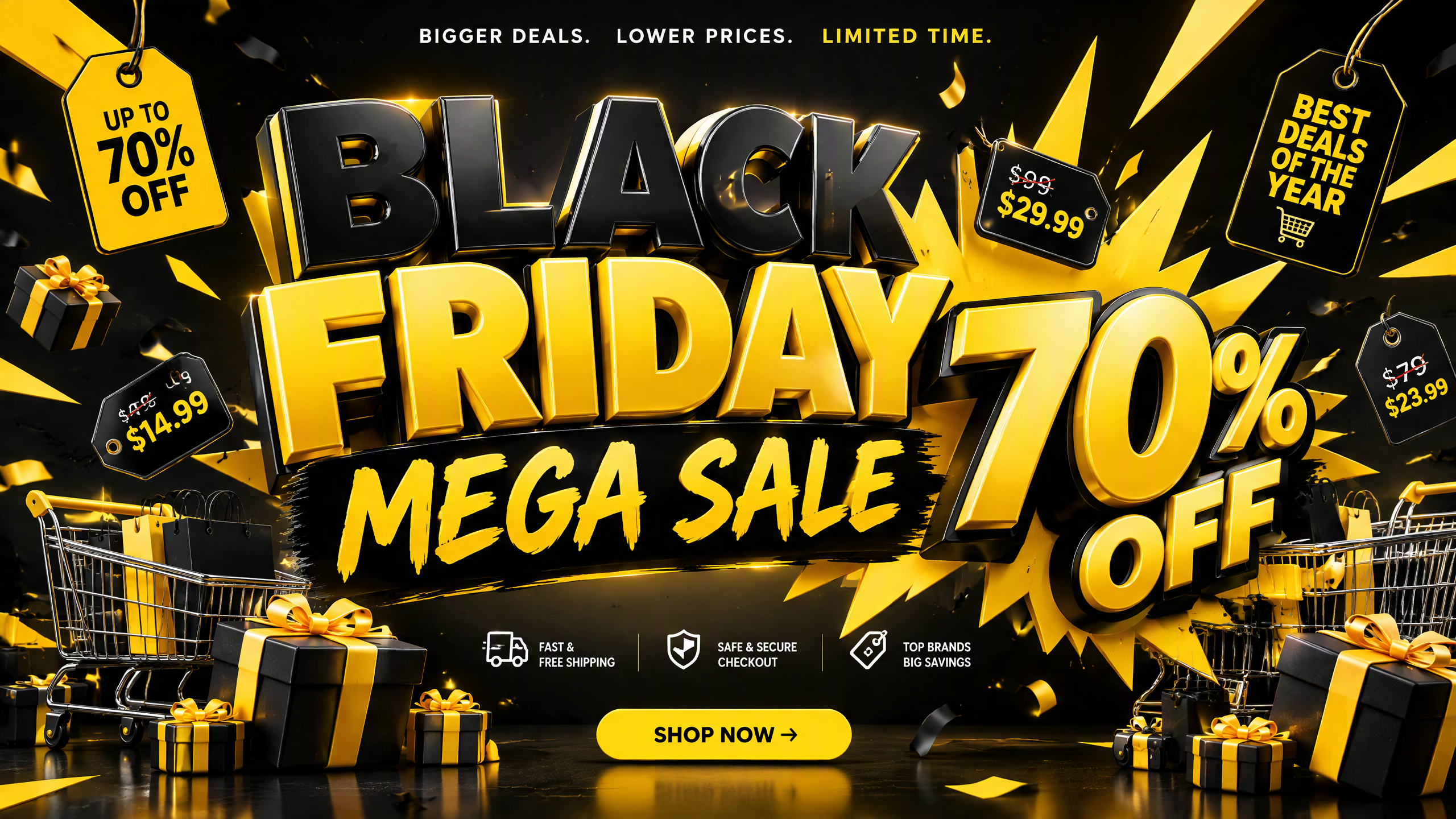 Richiesta di 3D esplosivo Black Friday vendita volantino