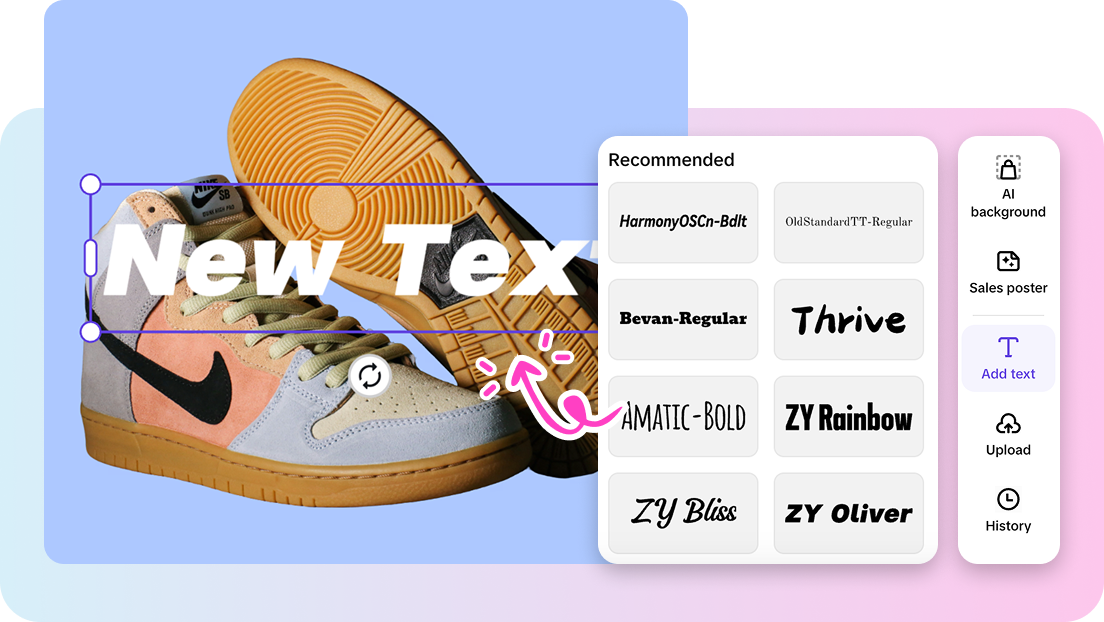 Personalized text styles to rizz images up