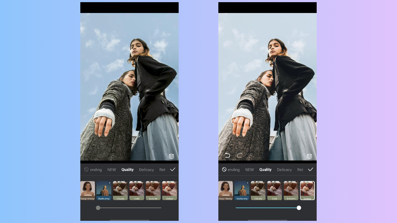 CapCut App's Umber filter