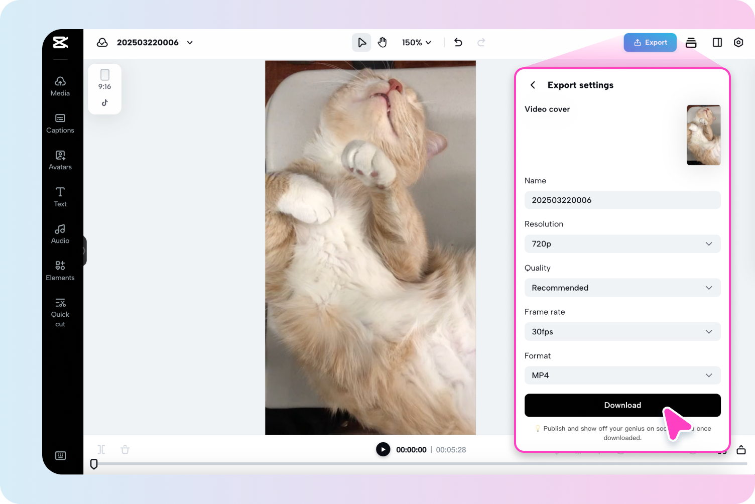 Export and share