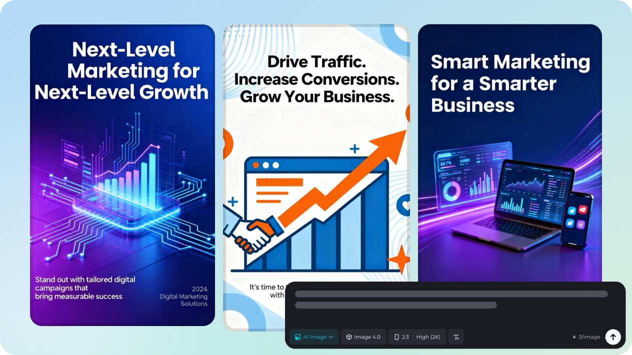 帶有文字的數位行銷海報