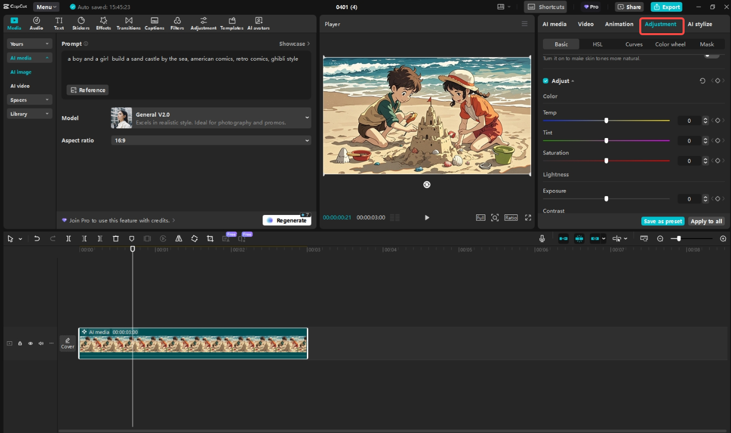 Edit the generated Ghibli image
