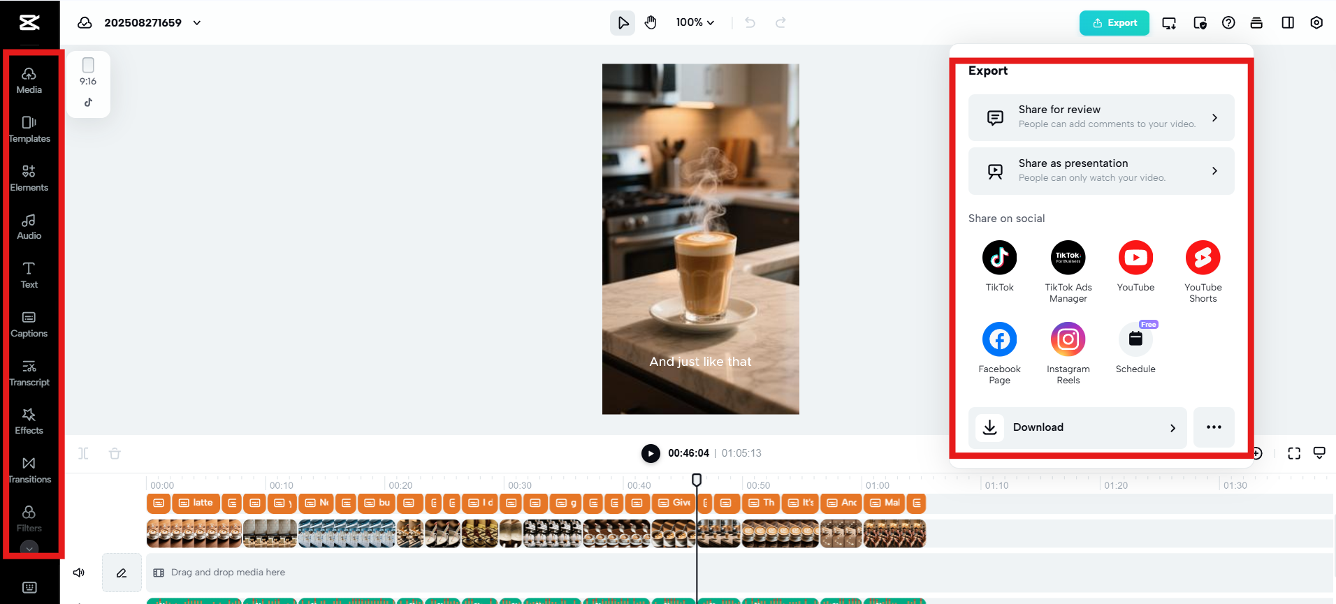 Refine further and export video