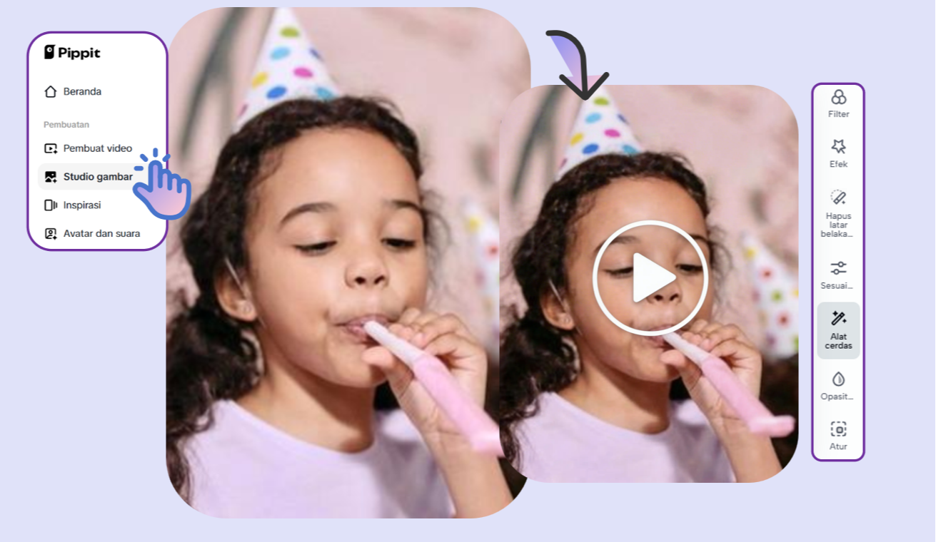 Setelah mengunggah tautan, buatlah video sesuai dengan kebutuhan Anda sendiri.