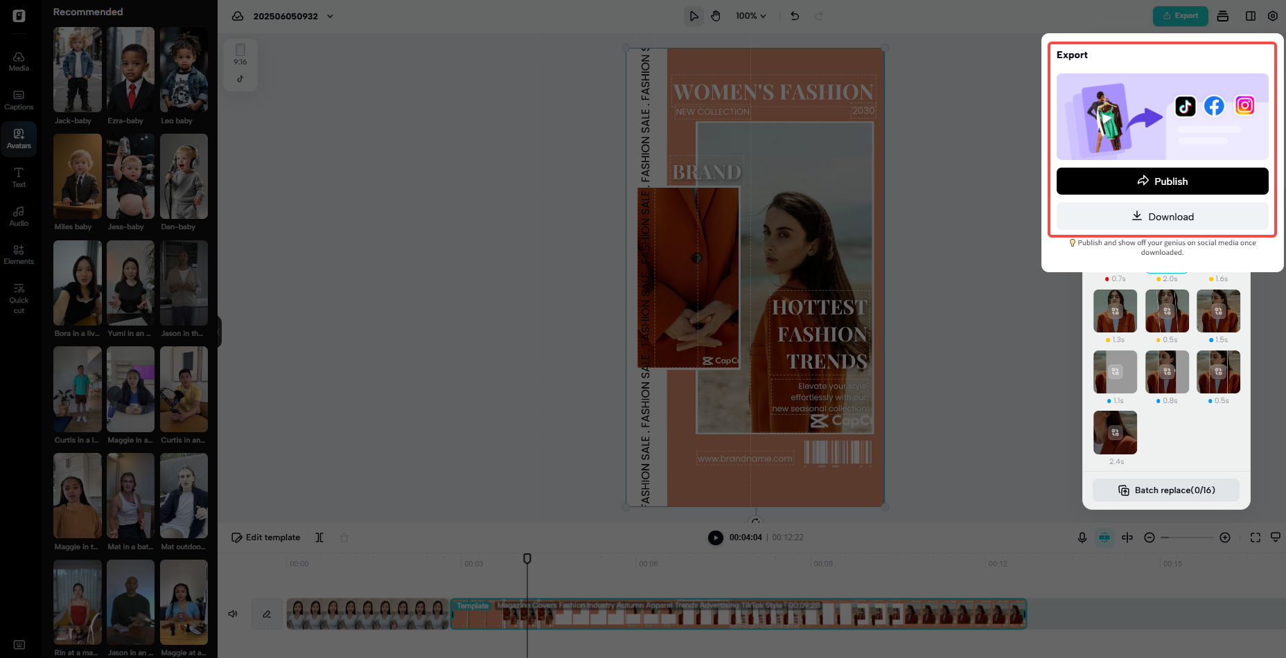 Multi-channel export options