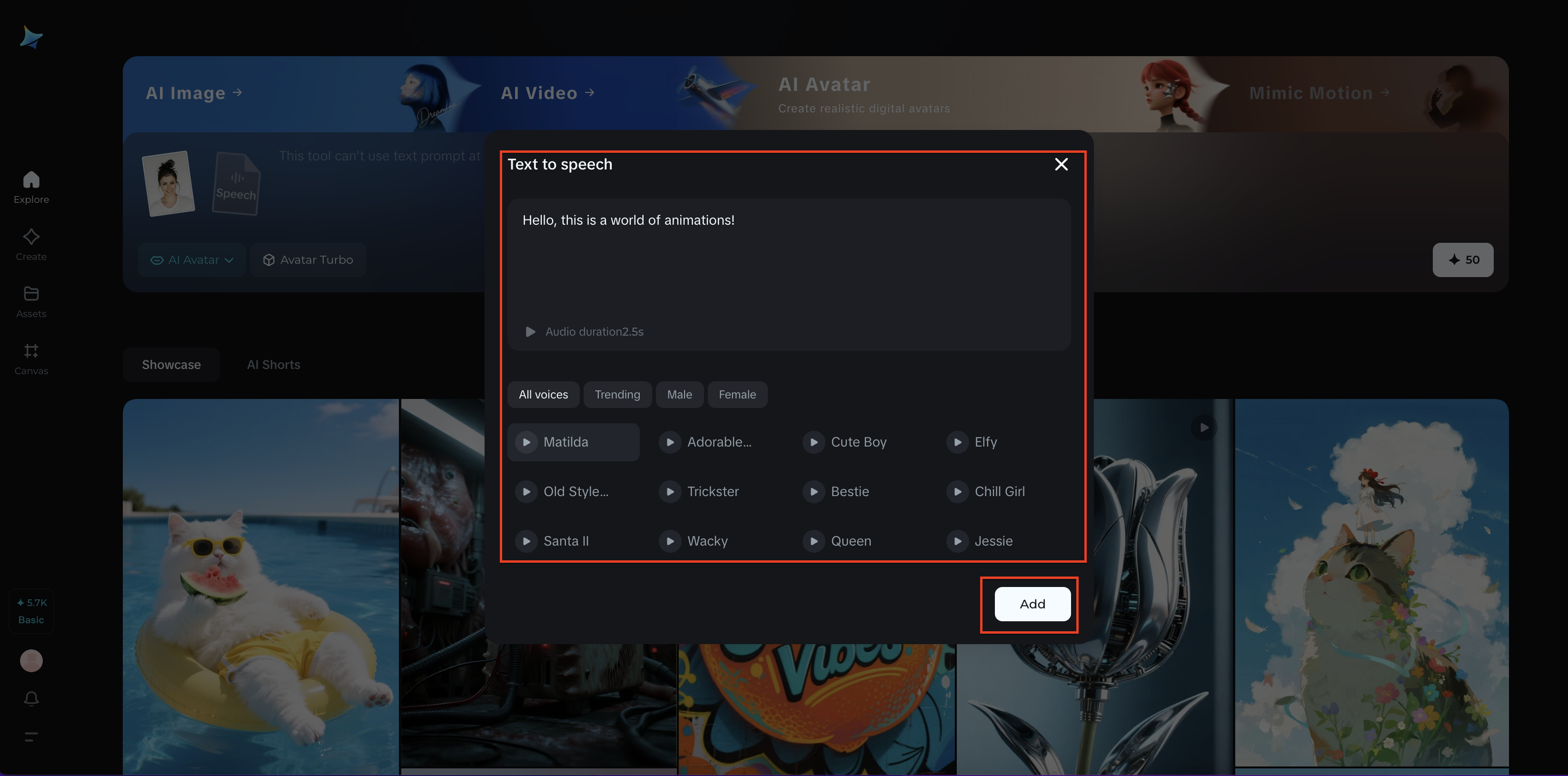 Generate the hype video avatar