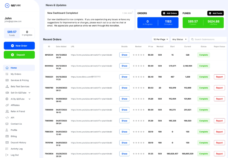 QQTube is the best YouTube video promotion service provider