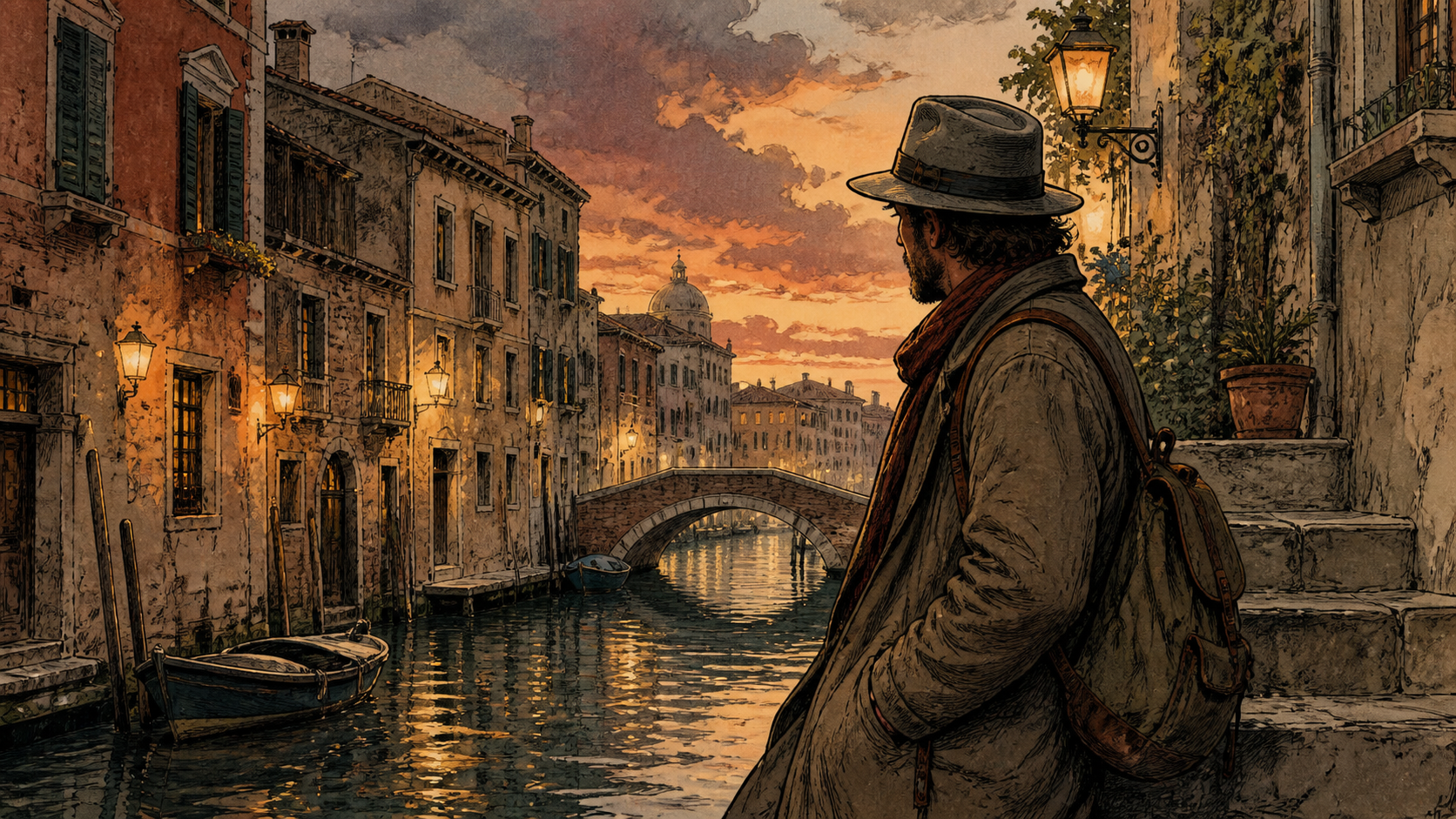 Vintage Estilo Ilustrado entintado a mano ejemplo 2 - Momento de primer plano de Estilo Ilustrado Vintage entintado a mano