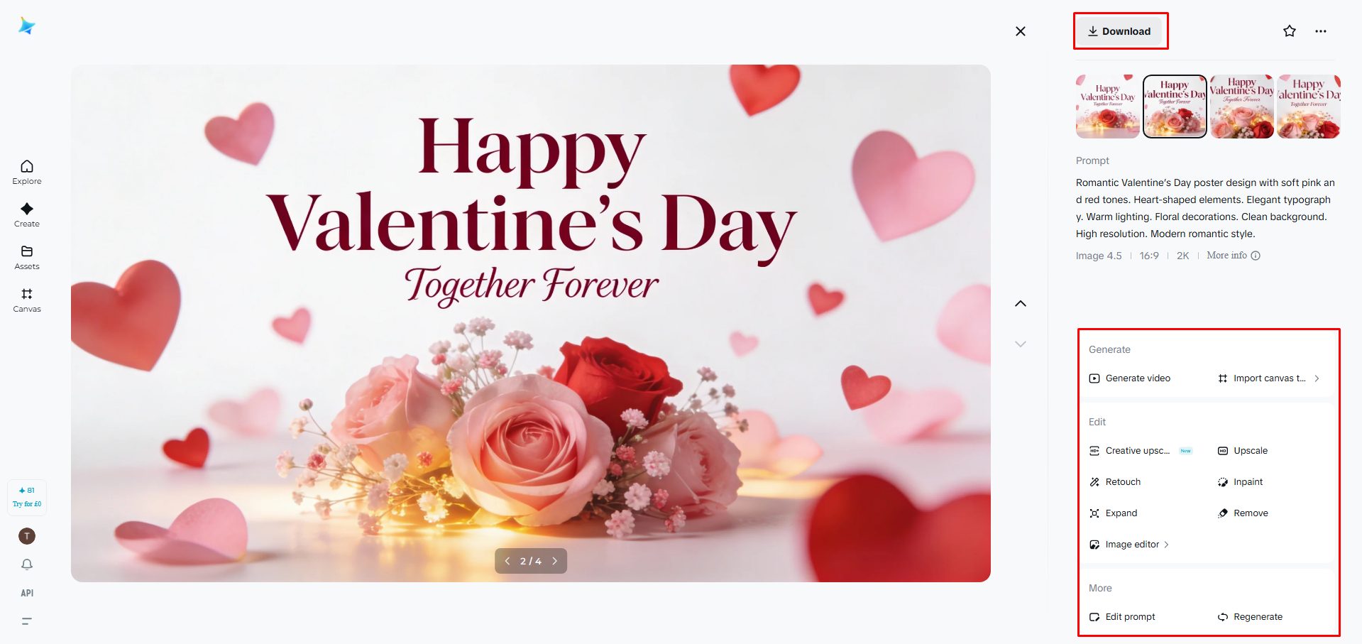 Download your valentine poster