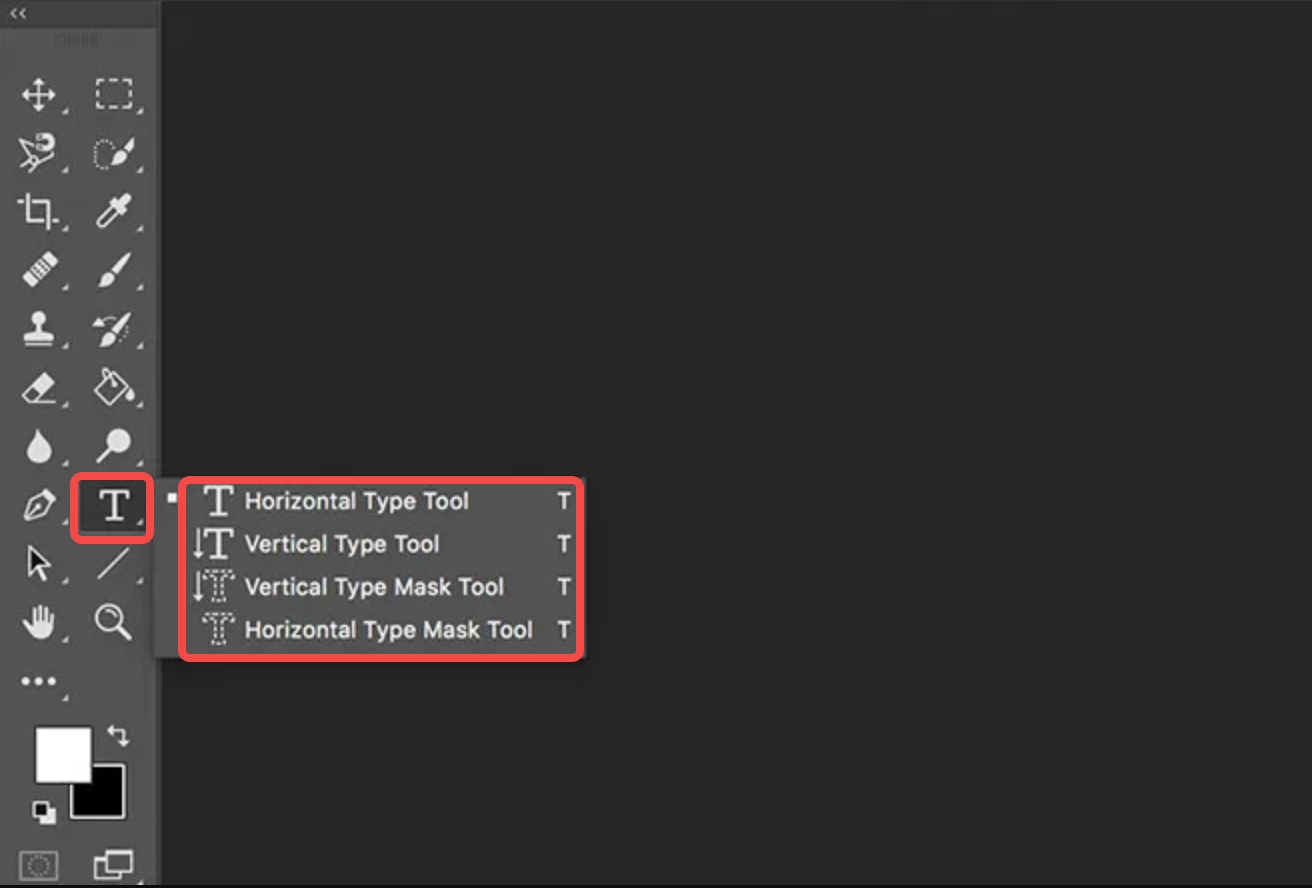 Creating a text in Photoshop