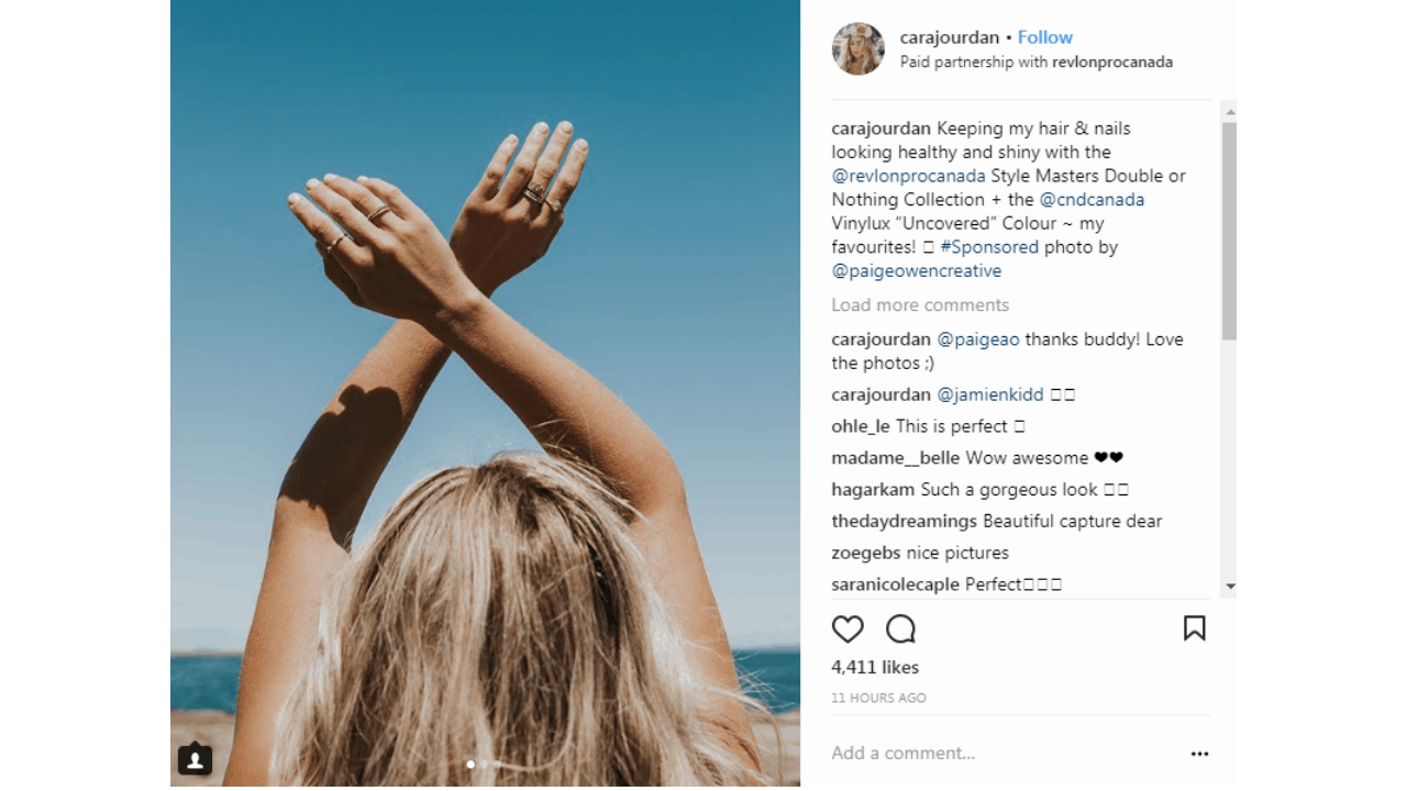 Brand collaborations and sponsored posts