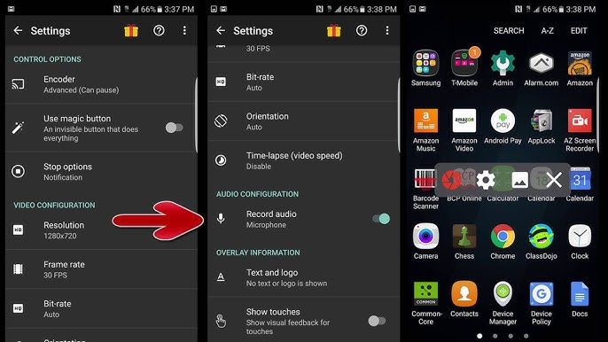 Interface of AZ Screen Recorder - a user friendly hidden screen recorder